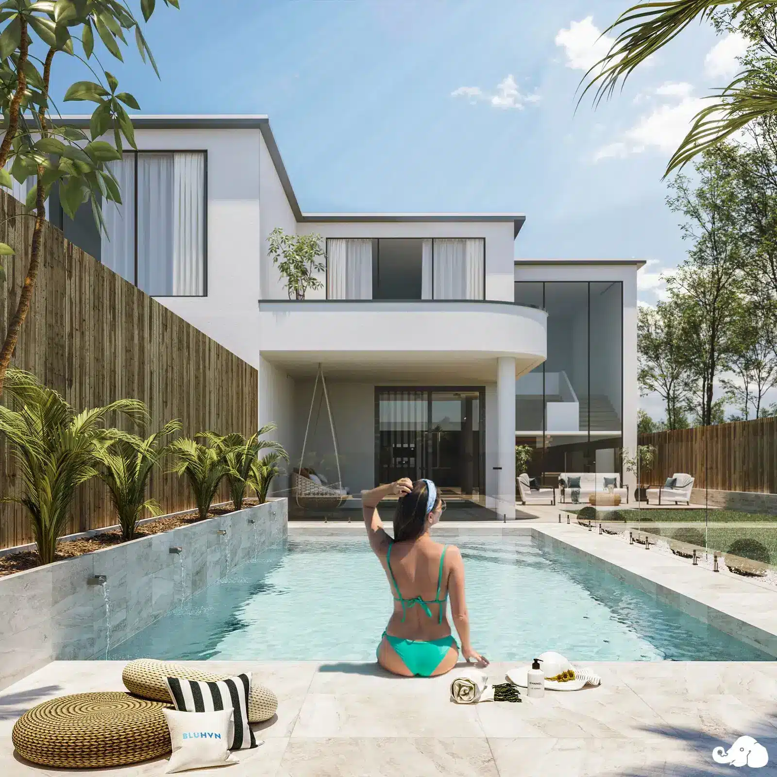 Blue Haven custom concrete swimming pool designed for a modern NSW home