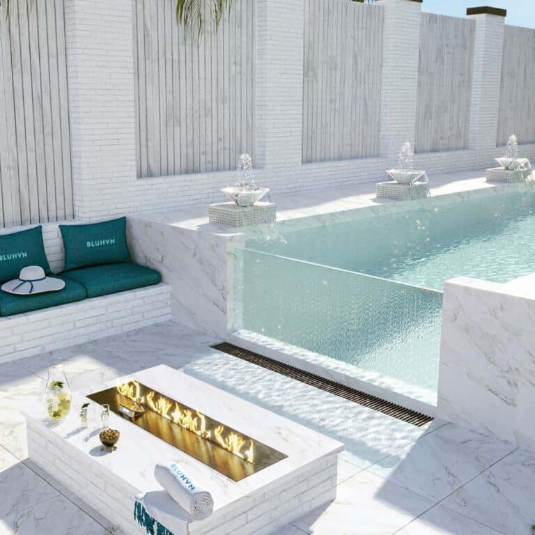 glass panel pool Sydney modern pool with glass wall design
