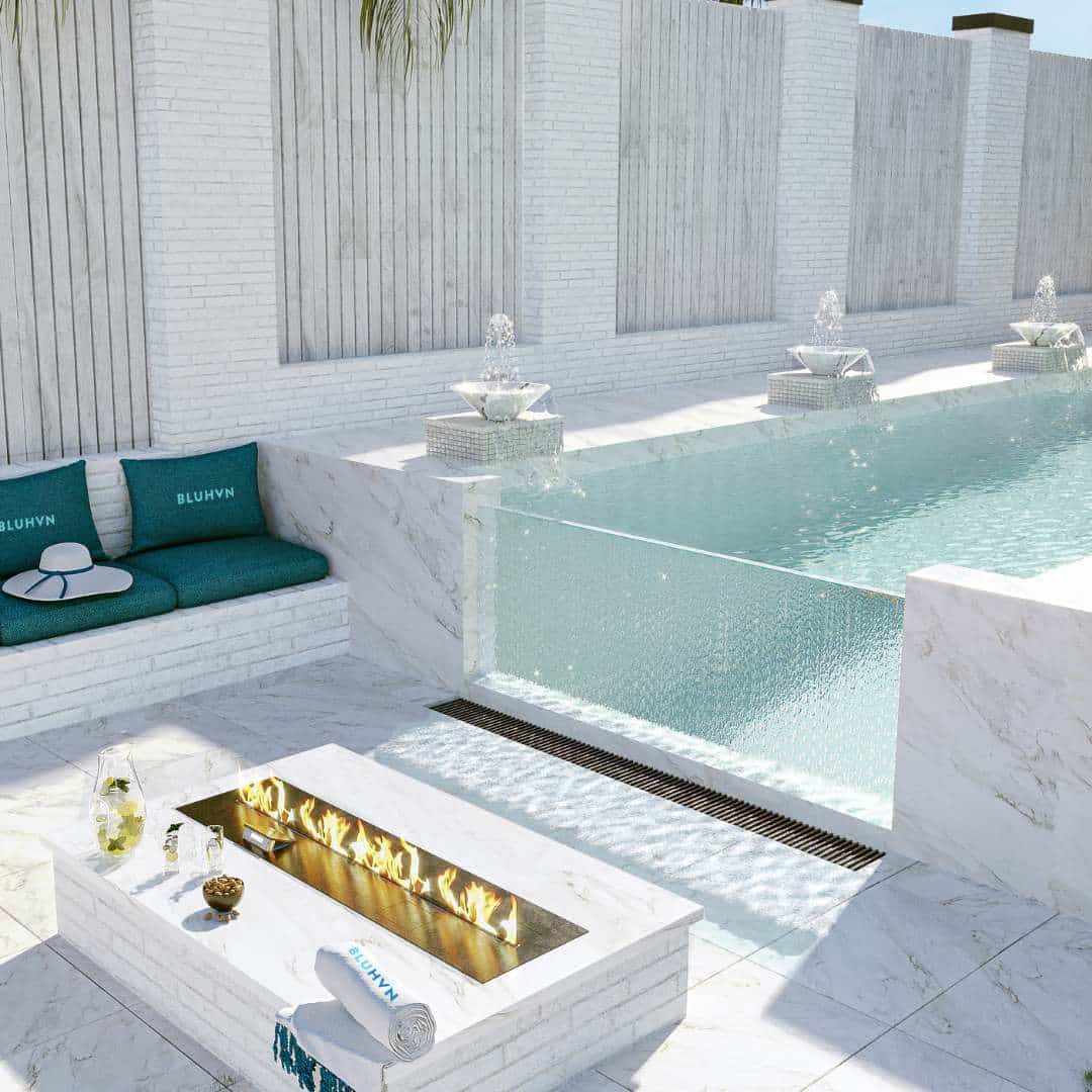 Glass Panel Concrete Pool by Blue Haven Pools