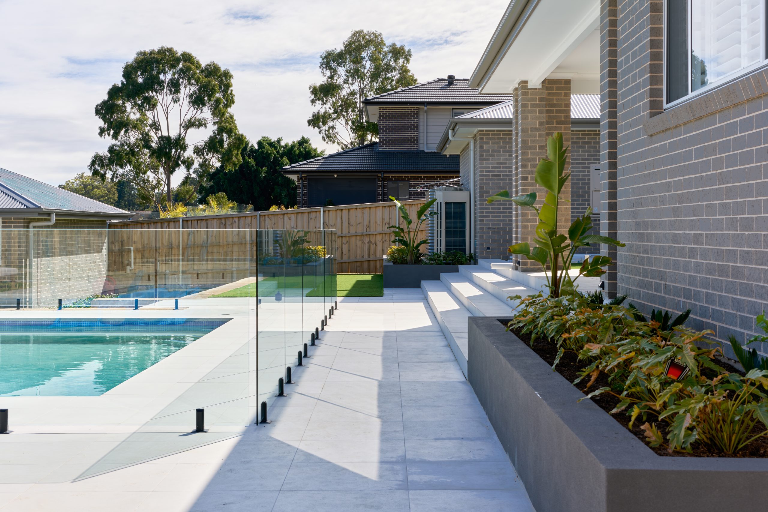Completed Blue Haven swimming pool at a Box Hill home in The Hills District