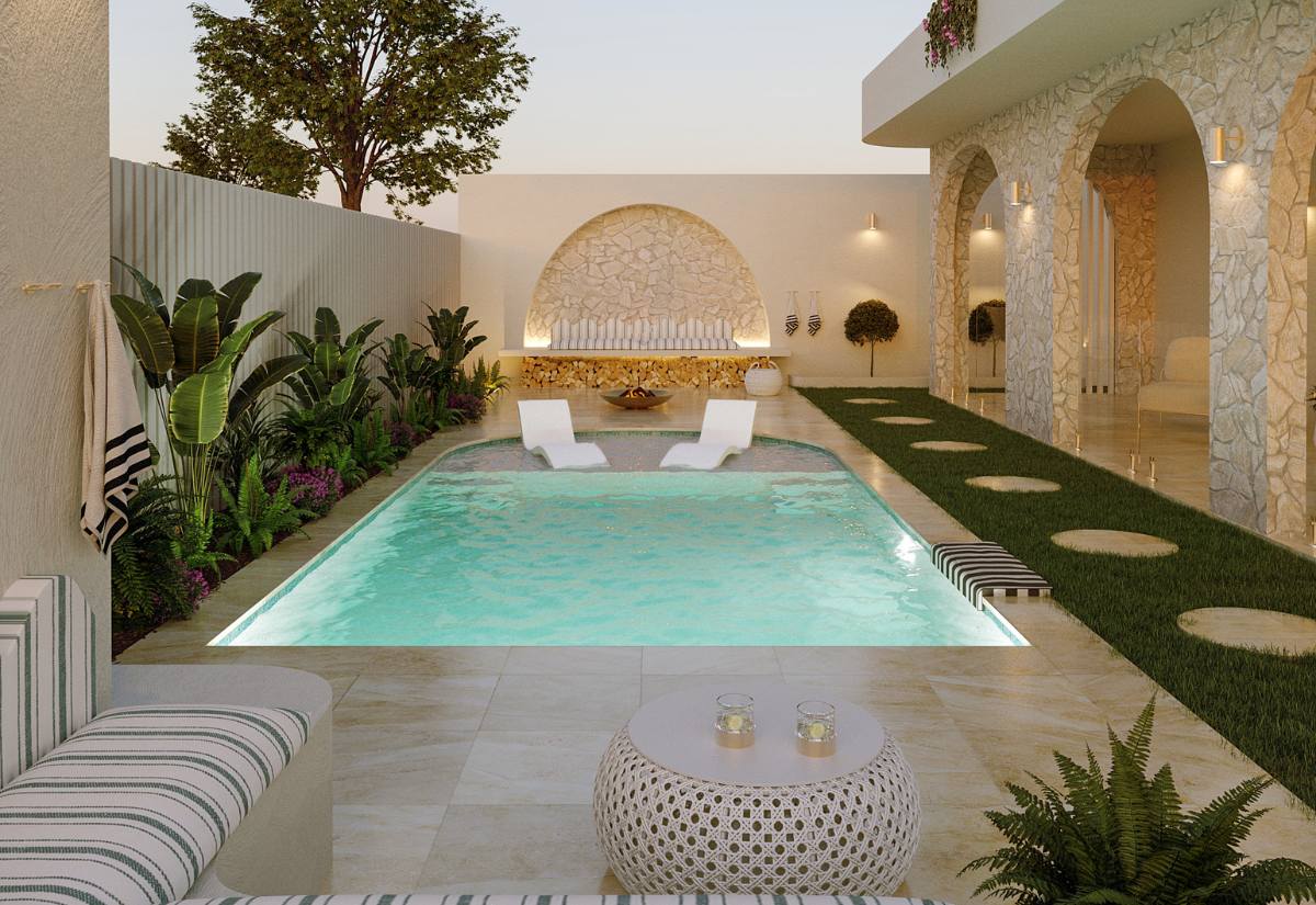 Fixed-price concrete pool with premium outdoor finish