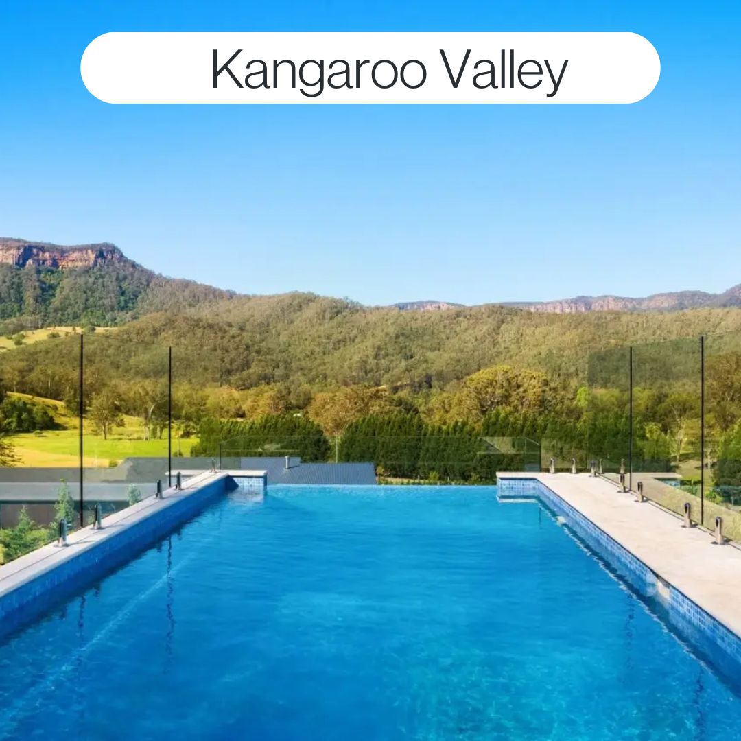 Kangaroo Valley concrete infinity edge pool project in NSW by Blue Haven Pools