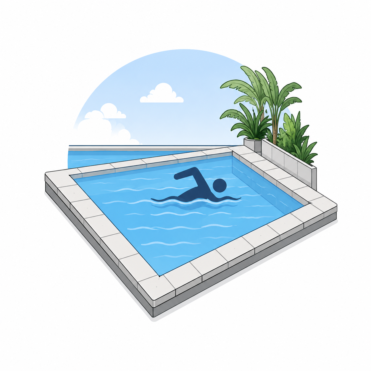 Completed pool and new home ready for swimming