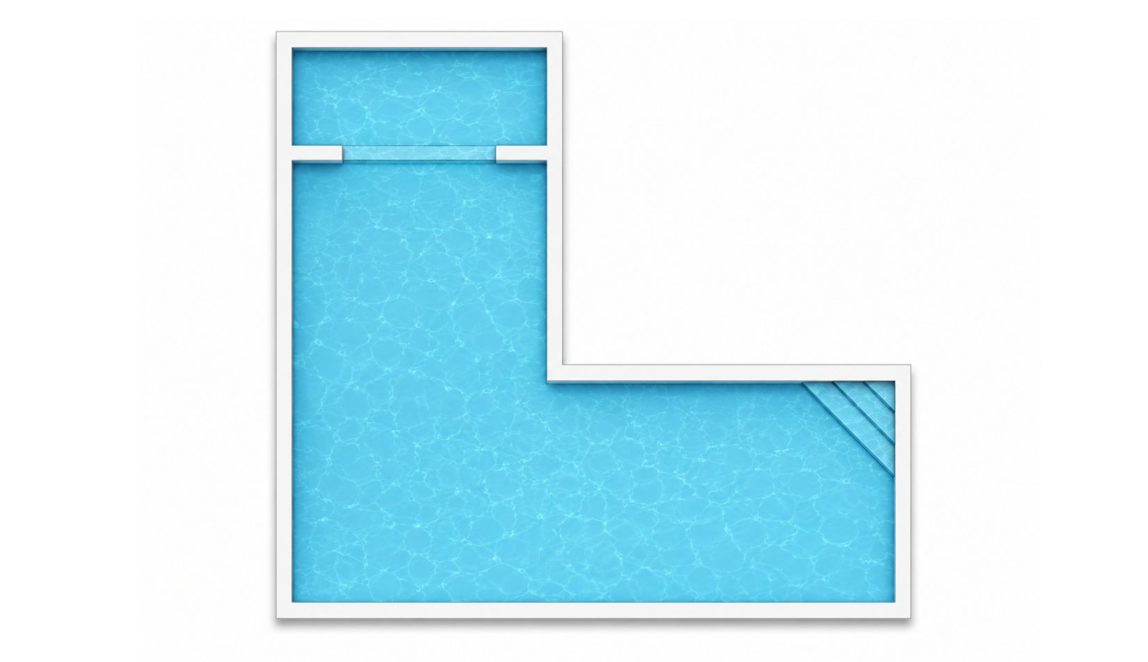 Custom concrete L-shaped swimming pool design