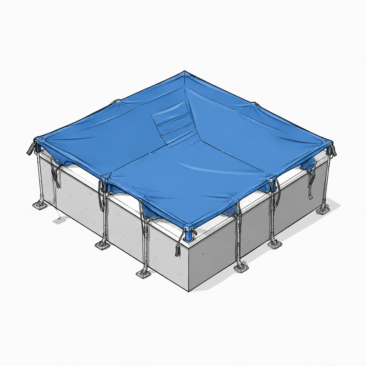Pool shell protected with a void cover during home construction