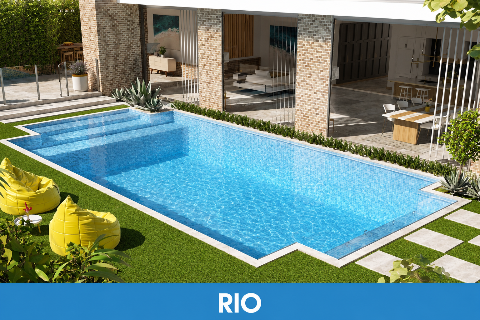 Rio geometric swimming pool by Blue Haven Pools