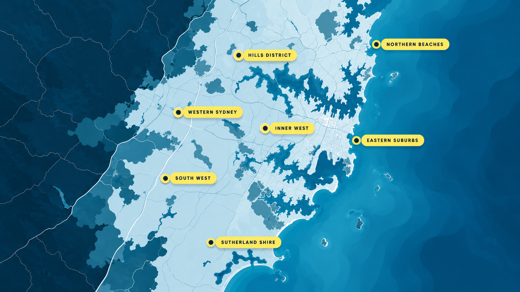 Blue Haven Pools service locations across Sydney and NSW