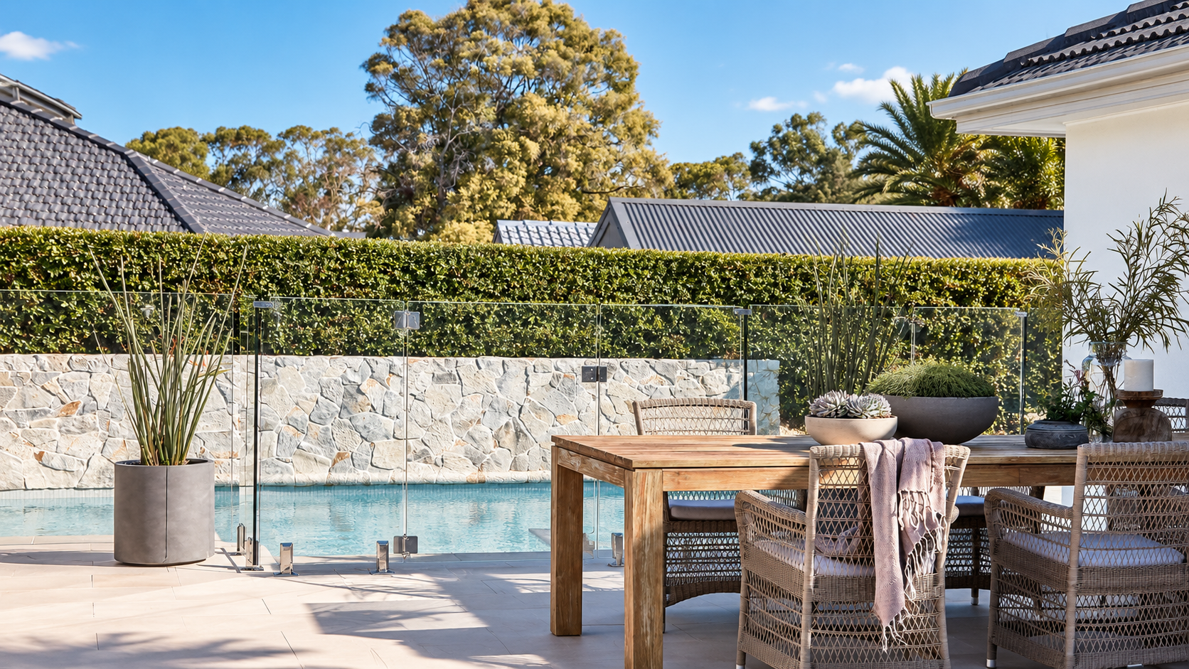Backyard swimming pool design in The Hills District, Sydney