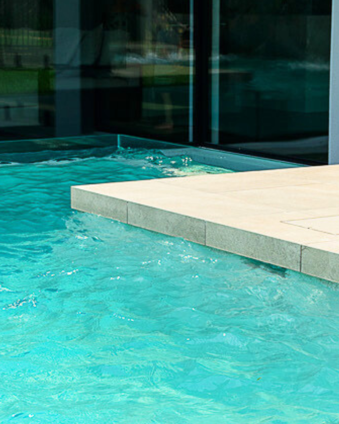 Drop face pool coping profile with a deeper vertical front edge