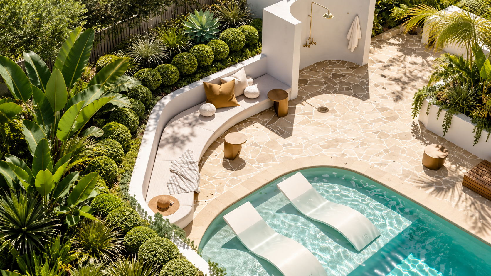 Compact courtyard swimming pool inspiration by Blue Haven Pools