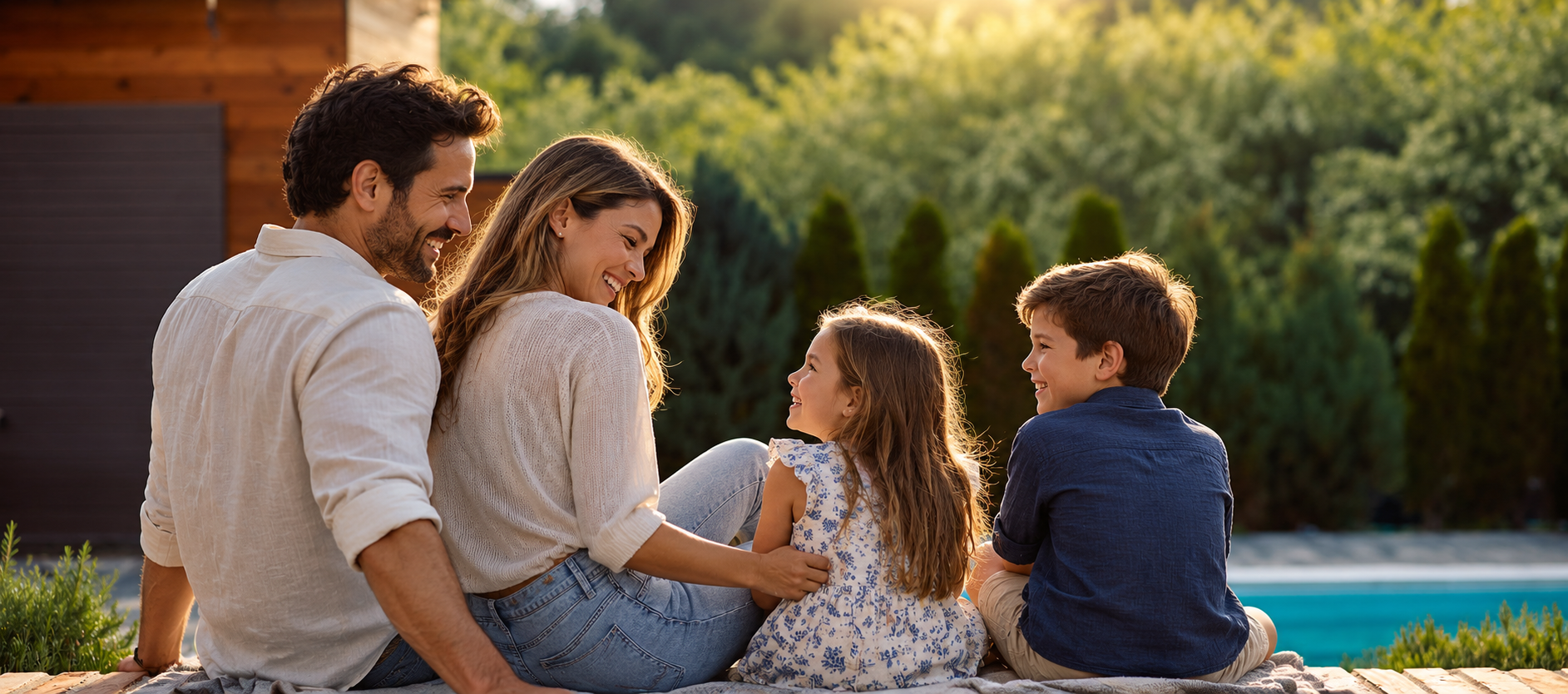 Family enjoying outdoor living in St George Sydney