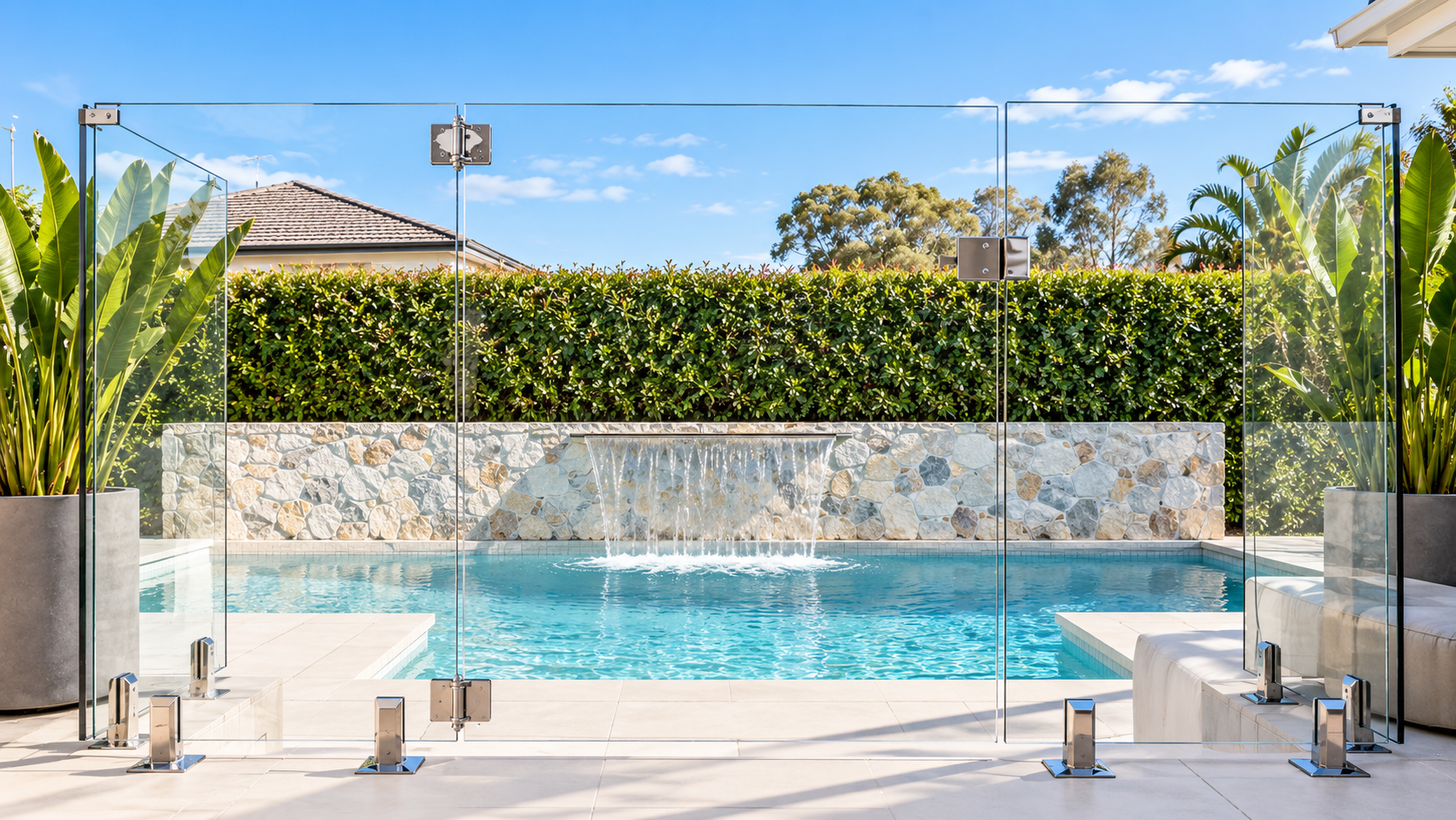 Private backyard swimming pool in The Hills District
