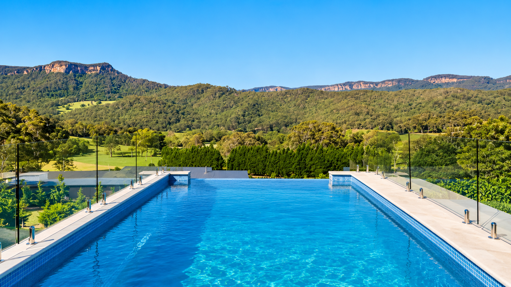 Infinity pool with escarpment views on the South Coast NSW